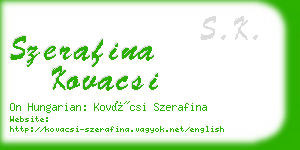 szerafina kovacsi business card